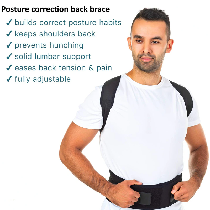 Adjustable Posture Corrector & Lower Back Support Belt with Shoulder Brace