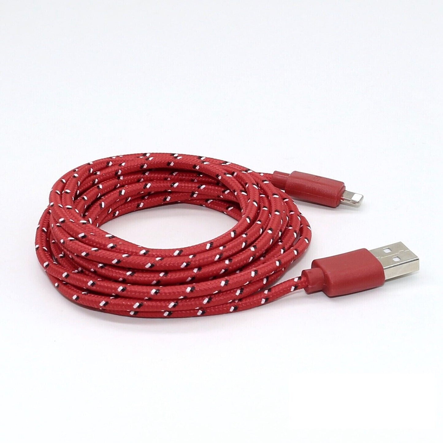Charging Data Cable 5 Pack 3/6/10ft Charger Nylon Braided For Apple