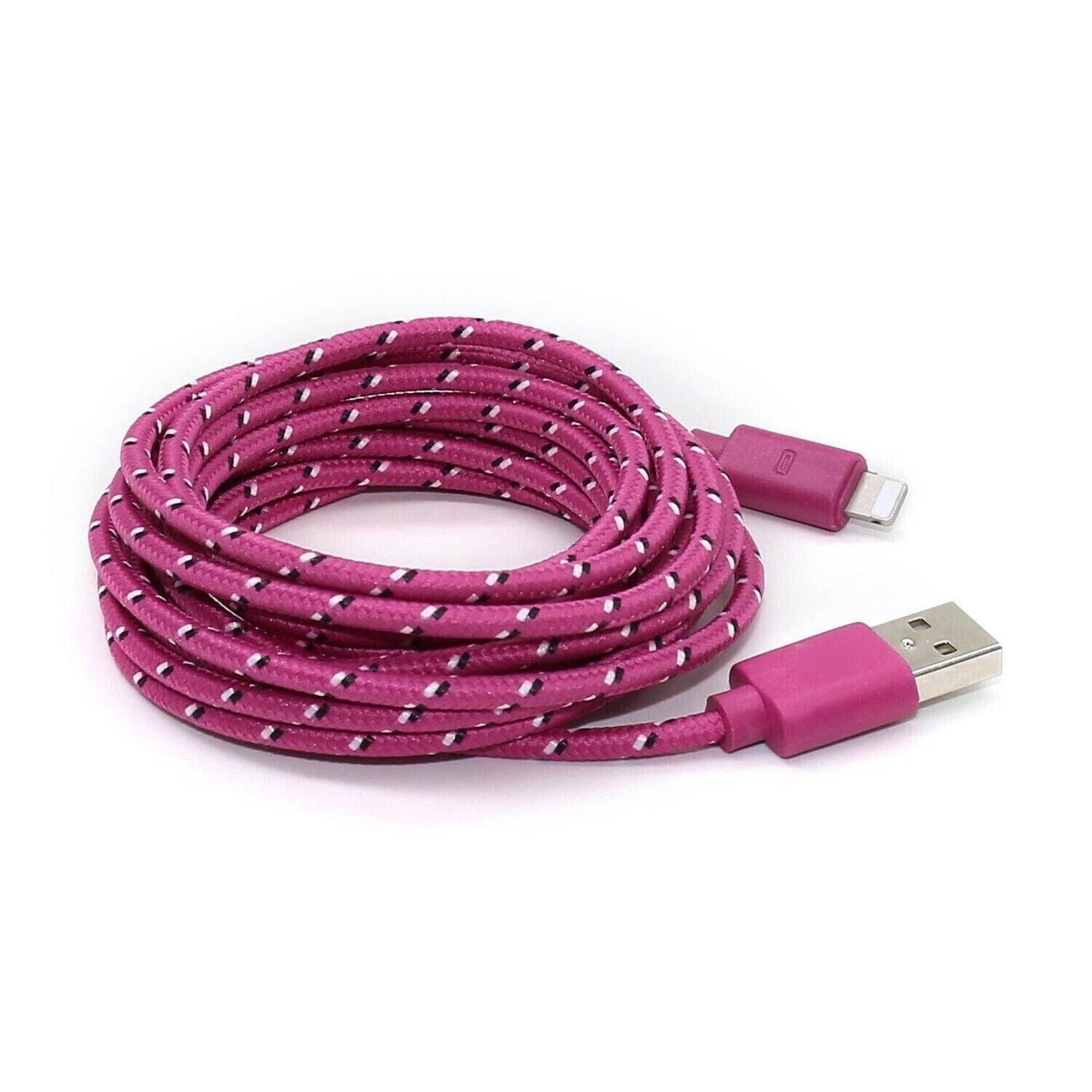 Charging Data Cable 5 Pack 3/6/10ft Charger Nylon Braided For Apple