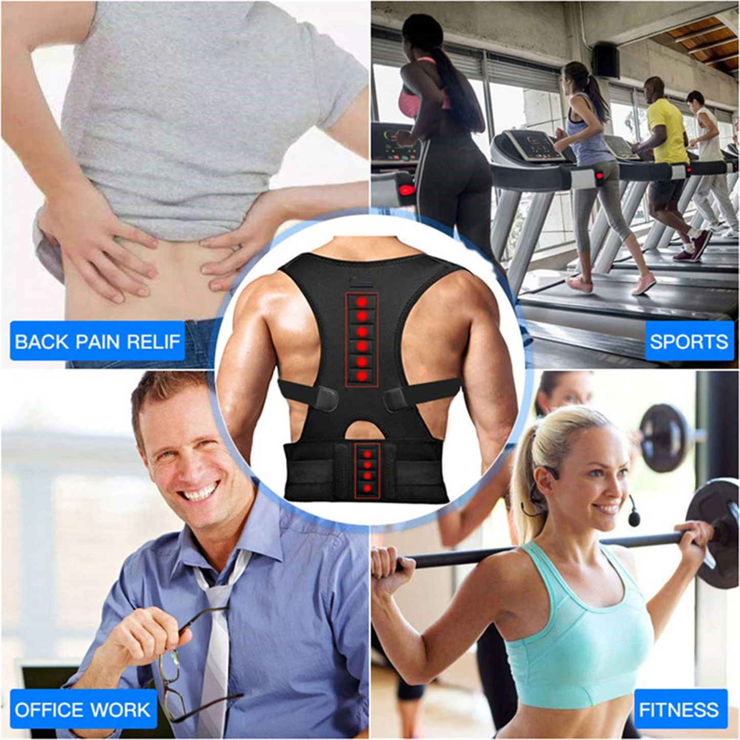 Adjustable Posture Corrector & Lower Back Support Belt with Shoulder Brace