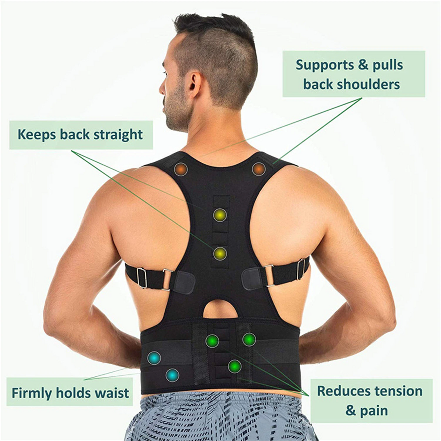 Adjustable Posture Corrector & Lower Back Support Belt with Shoulder Brace
